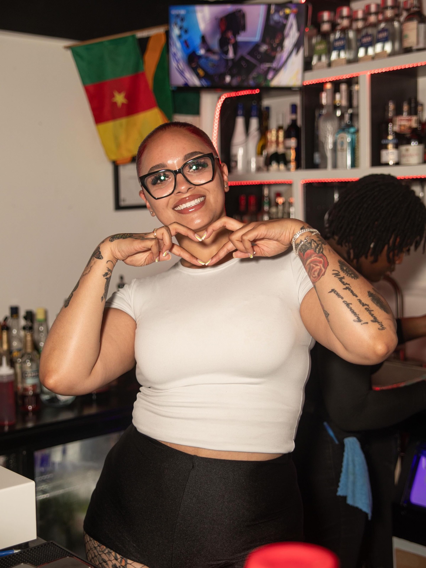 Brat Haus Collective bartender working the bar